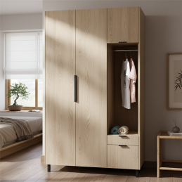 Tủ quần áo gỗ TA03-Tủ quần áo cánh mở, Tủ quần áo