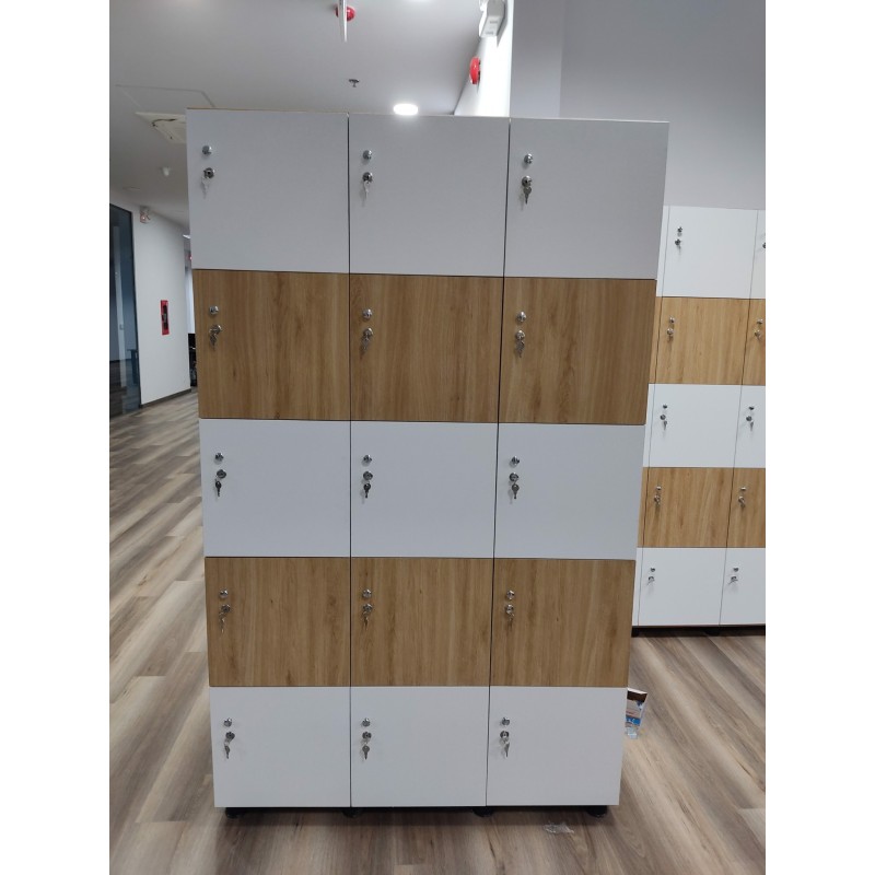 Tủ locker gỗ 15 ngăn cánh mở LK15