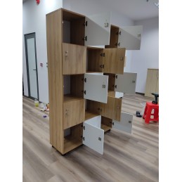 Tủ locker gỗ 15 ngăn cánh mở LK15