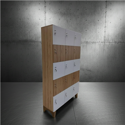 Tủ locker gỗ 15 ngăn cánh mở LK15