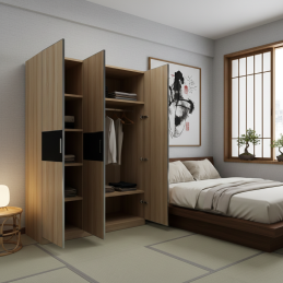 Tủ áo 3 cánh mở 1m4 TA140-005-Tủ quần áo cánh mở, Tủ quần áo
