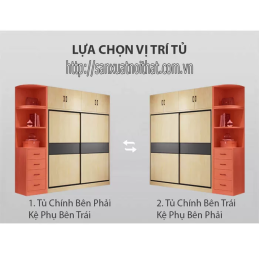Tủ quần áo DH202 cánh trượt, thiết kế hiện đại của DOHOME