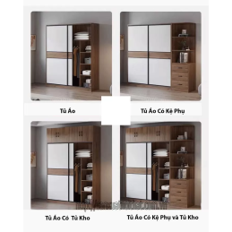 Tủ quần áo DH210 cánh lùa, thiết kế hiện đại của DOHOME