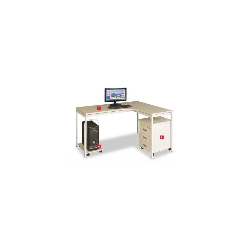 Bàn làm việc lượn chân sắt BLT(P)14CH